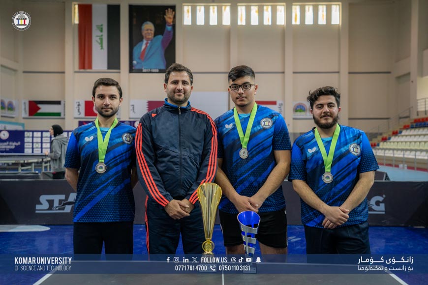 Komar University of Science and Technology secures second place in Sulaimani Universities’ table tennis championship